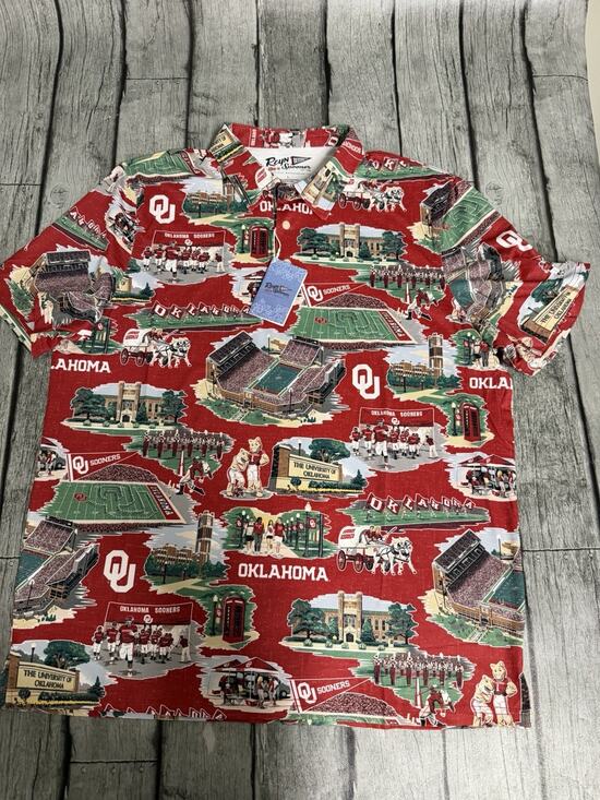 reyn spooner Other - NWT Mens Reyn Spooner OKLAHOMA SOONERS SCENIC PERFORMANCE POLO Large Red SS